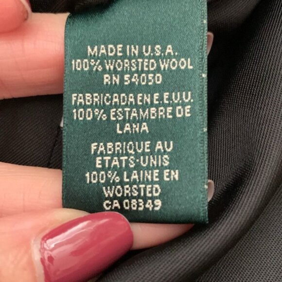 Lauren Ralph Lauren Black Gold Crested Double Breasted Wool Blazer - Picture 6 of 8